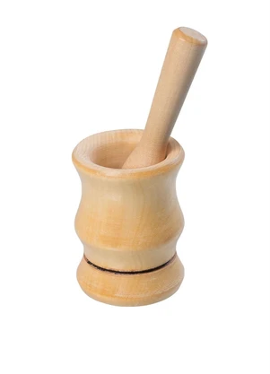 Lar e Lazer - Pilão com Socador Em Madeira 2 Peças - LAR E LAZER