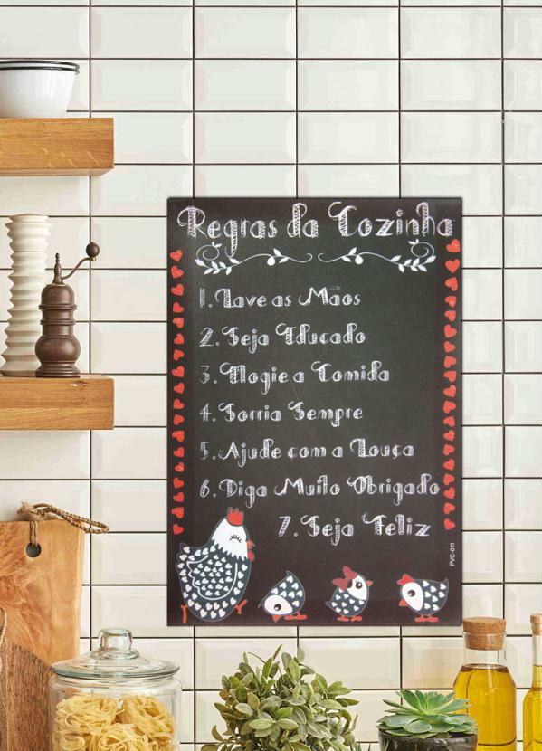 Lar e Lazer - Placa Decorativa Regras da Coz